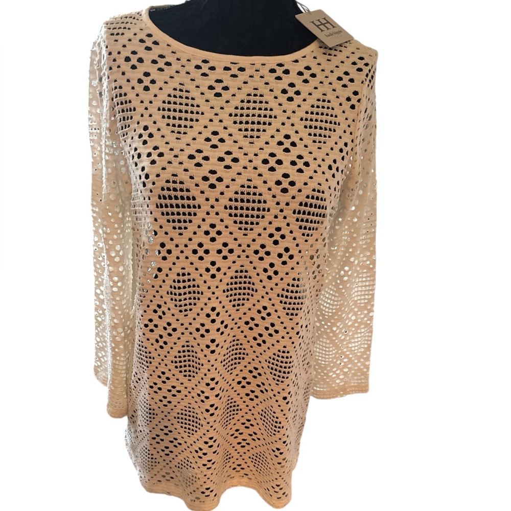 Haute Hippie Cream Crochet Swim Coverup